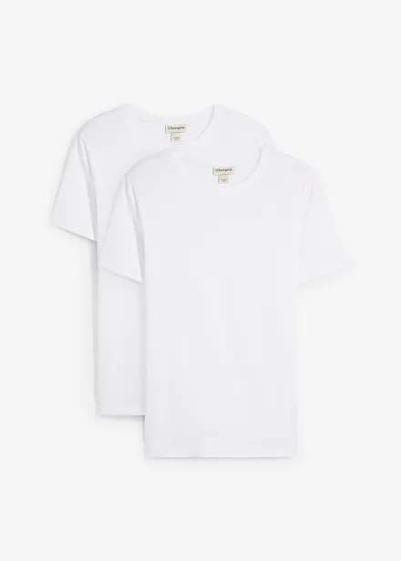 T-skjorte i økologisk bomull, Slim Fit (2-pack)