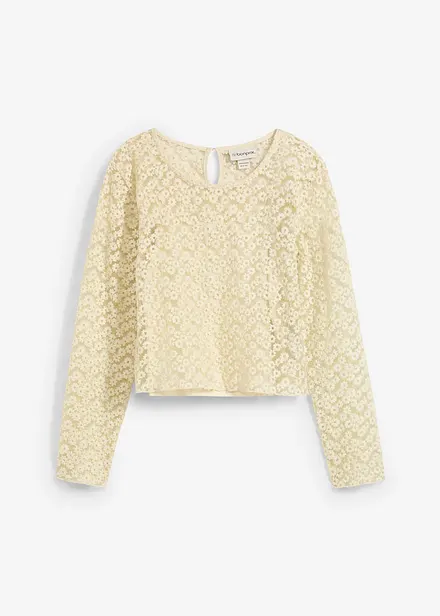 Blondebluse med jerseytopp (2-delt sett)