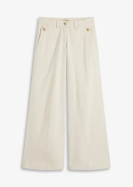 Wide Leg-bukse med stretch