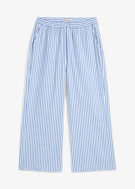 7/8-lang bukse i kreppmateriale med vide ben