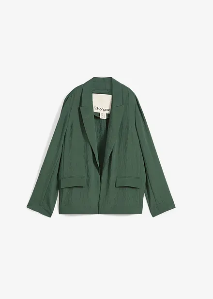 Blazer i strukturert viskosemiks med rynket effekt