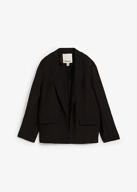 Blazer i strukturert viskosemiks med rynket effekt