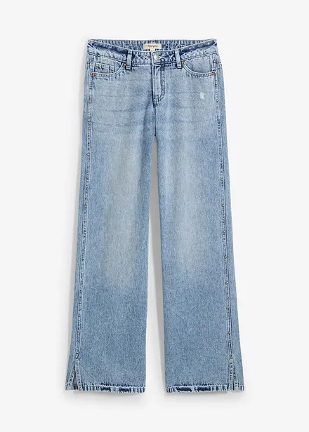 Loose Straight-jeans Mid Waist, Low Stretch