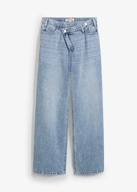 Wide Leg-jeans Mid Waist, Low Stretch