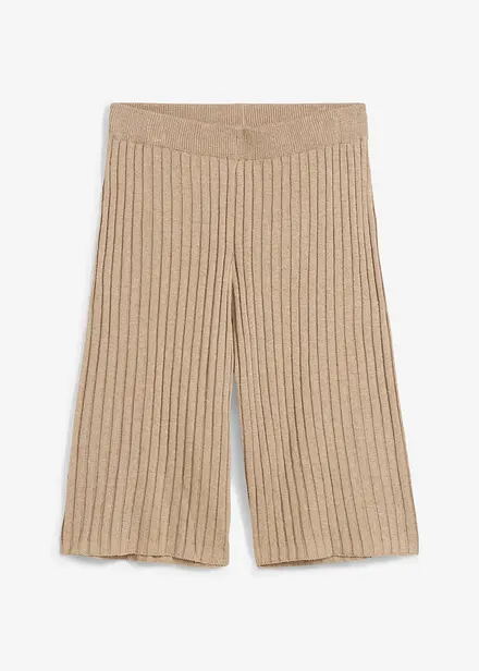 Strikket bermudashorts med høy linning, av viskosemiks