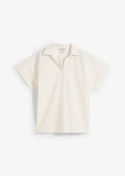 Kortermet bluse i kreppmateriale