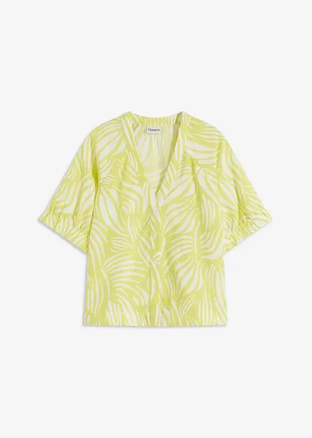Kortermet bluse i lin-look