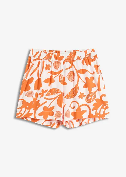 Shorts i lett viskose med trykt mønster