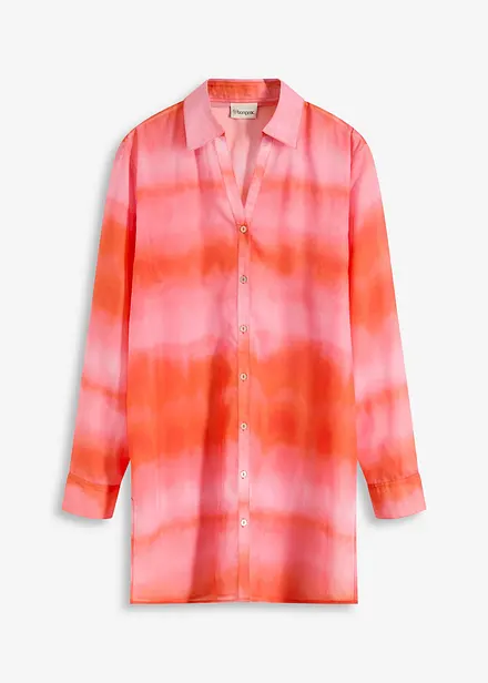 Lang bluse med batikk-print