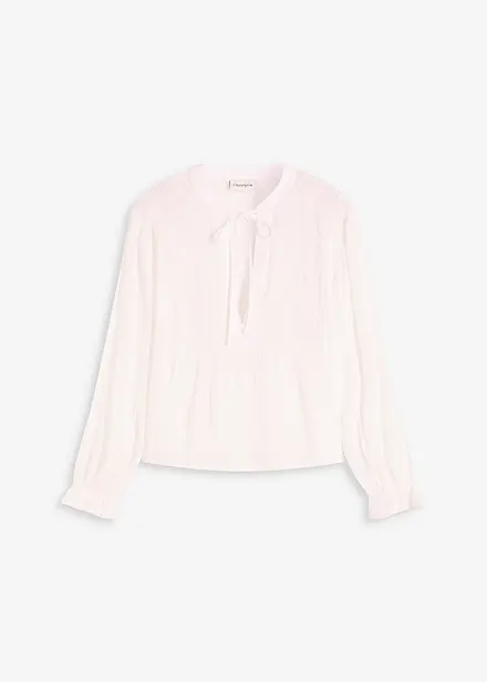 Bluse med hullbroderi