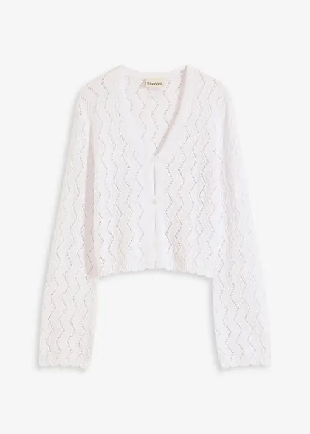Kort cardigan i heklet look