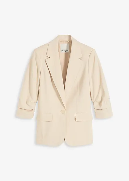 Blazer i viskose og ledig modell med 3/4-lange ermer