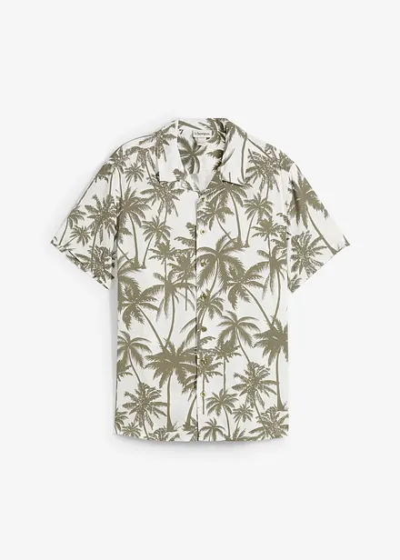 Kortermet skjorte i viskose, Slim Fit