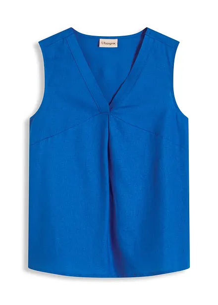 Blusetopp i lett linmiks