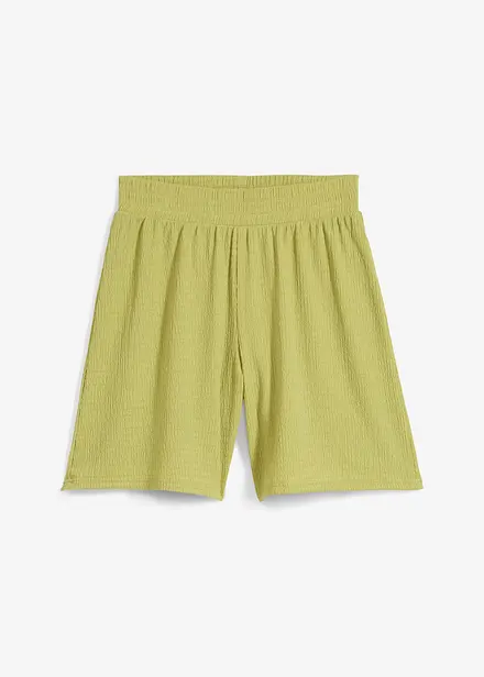 Pull on-shorts i strukturert krepp