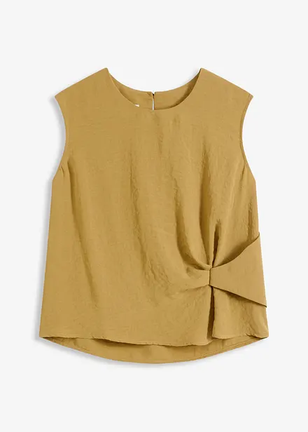 Ermeløs bluse med knute
