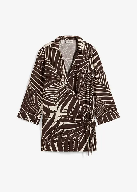 Kimonobluse i linstil