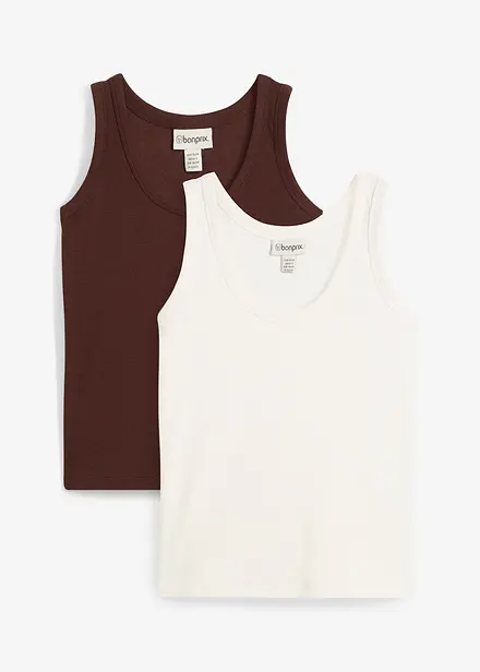 Singlet med økologisk bomull (2-pack)