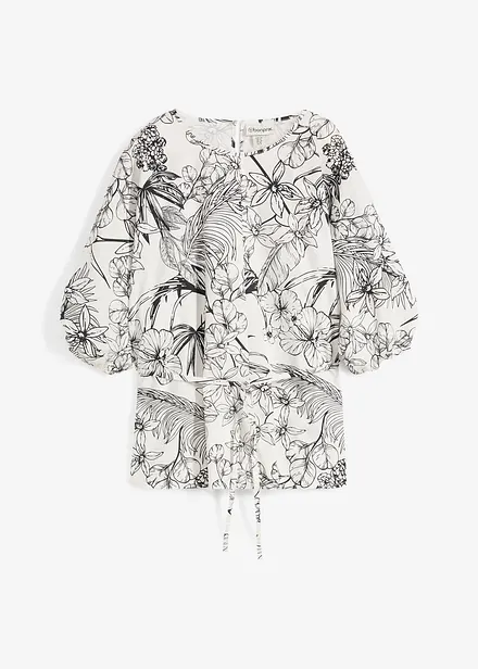 Kortermet bluse av 100% bomull