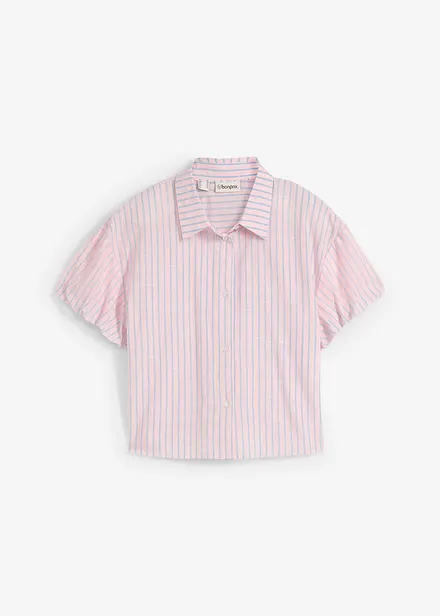 Kortermet bluse av 100% bomull
