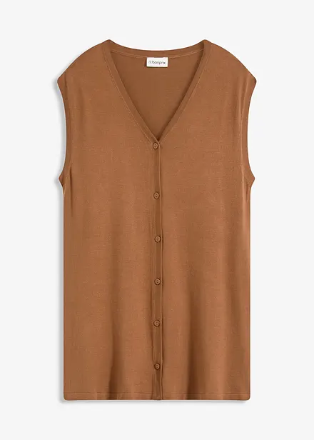Lang finstrikket vest