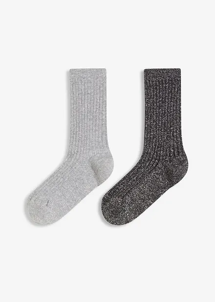 Sokker med økologisk bomull og lurex (2-pack)