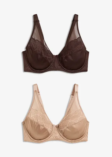 Bøyle-BH med glanseffekt (2-pack)