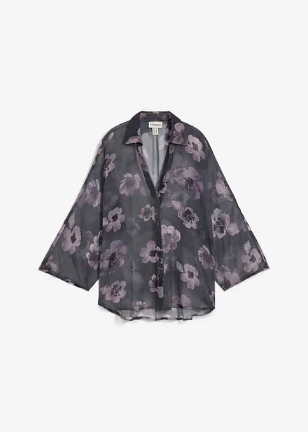 Oversized skjorte i luftig chiffon
