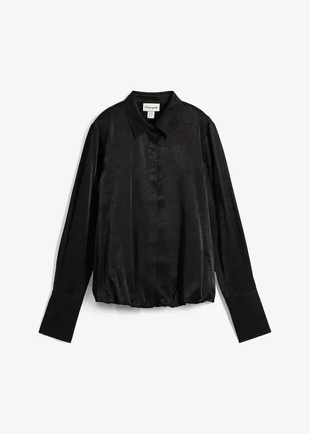 Satengbluse i viskosemiks