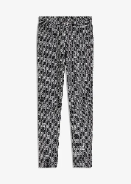 Vid jacquard slip on-bukse med lukningsdetalj