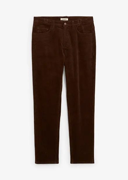 Slim Fit-kordfløyelsbukse med stretch og komfortsnitt