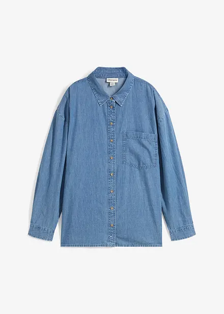 Oversized jeansskjorte av økologisk bomull