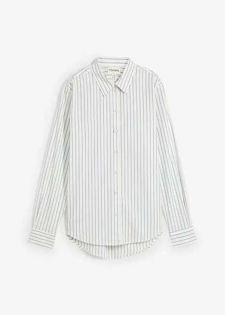 Skjortebluse med silkeandel