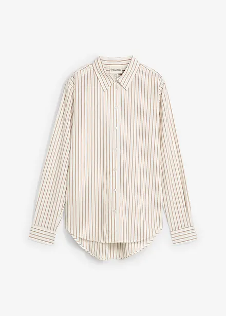 Skjortebluse med silkeandel