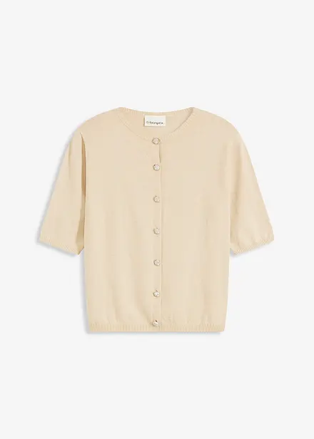 Finstrikket cardigan i lett viskosemiks