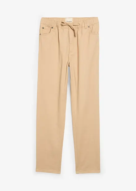 Regular Fit slip on-bukse av 100% bomull, Straight