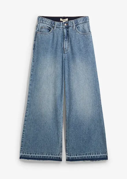 Wide Leg-jeans High Waist, cropped