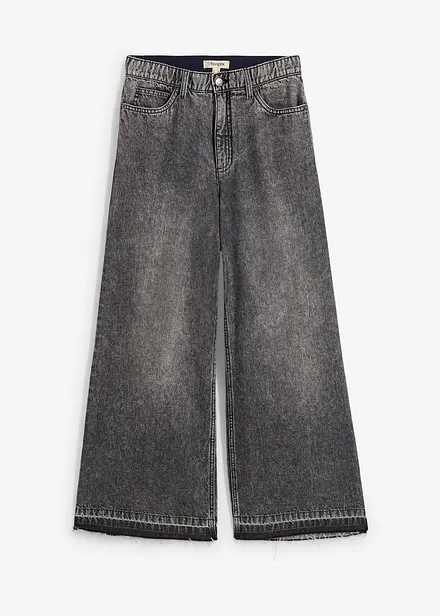 Wide Leg-jeans High Waist, cropped