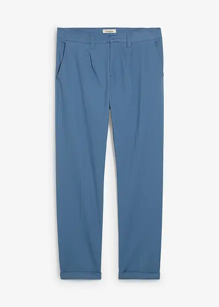Regular-Fit bukse med buksepress, av bomullstwill, Straight