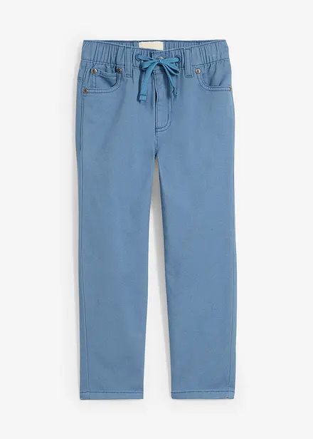 Regular Fit slip on-bukse i 100% bomull, Straight