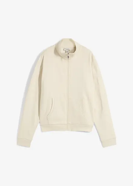 Sweatshirt i 100% økologisk bomull med glidelås