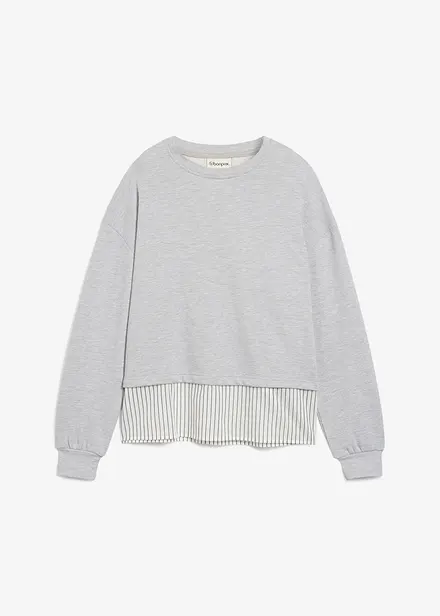 Sweatshirt med blusekant i falden