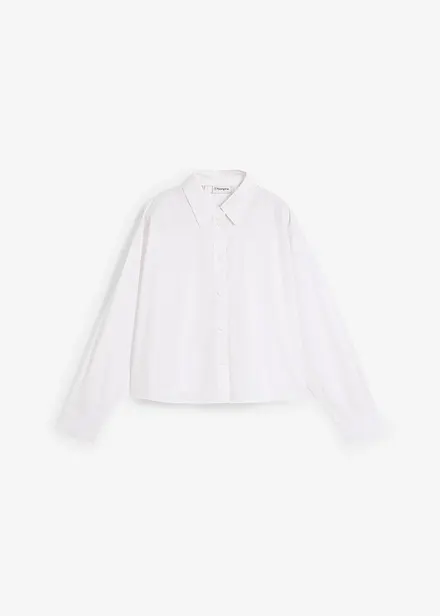 Kort, oversized skjorte med silke