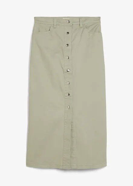Midiskjørt i twill