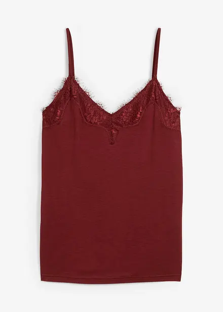 Singlet med ull og blonder