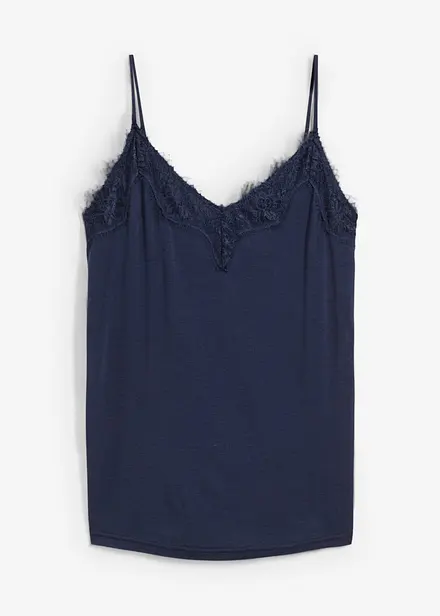 Singlet med ull og blonder