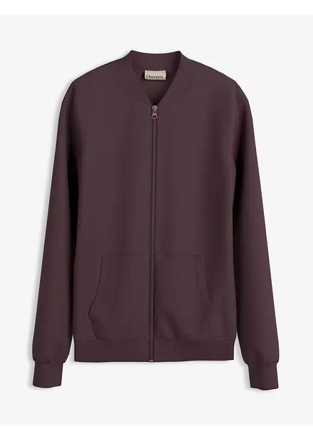 Sweatshirt i scuba-materiale med glidelås