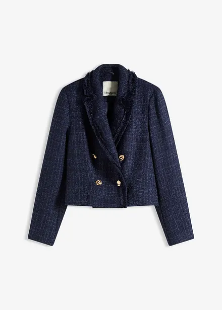 Boucléblazer med dekorative knapper