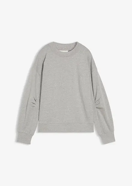 Sweatshirt med vid ribbekrage, av økologisk bomull