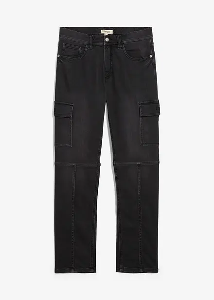 Regular Fit-joggejeans i cargomodell med komfortlinning, Straight